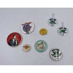 Lot of 8 Button Pin Backs And Badges Vintage McDonald’s, Hard Rock, Roger Rabbit